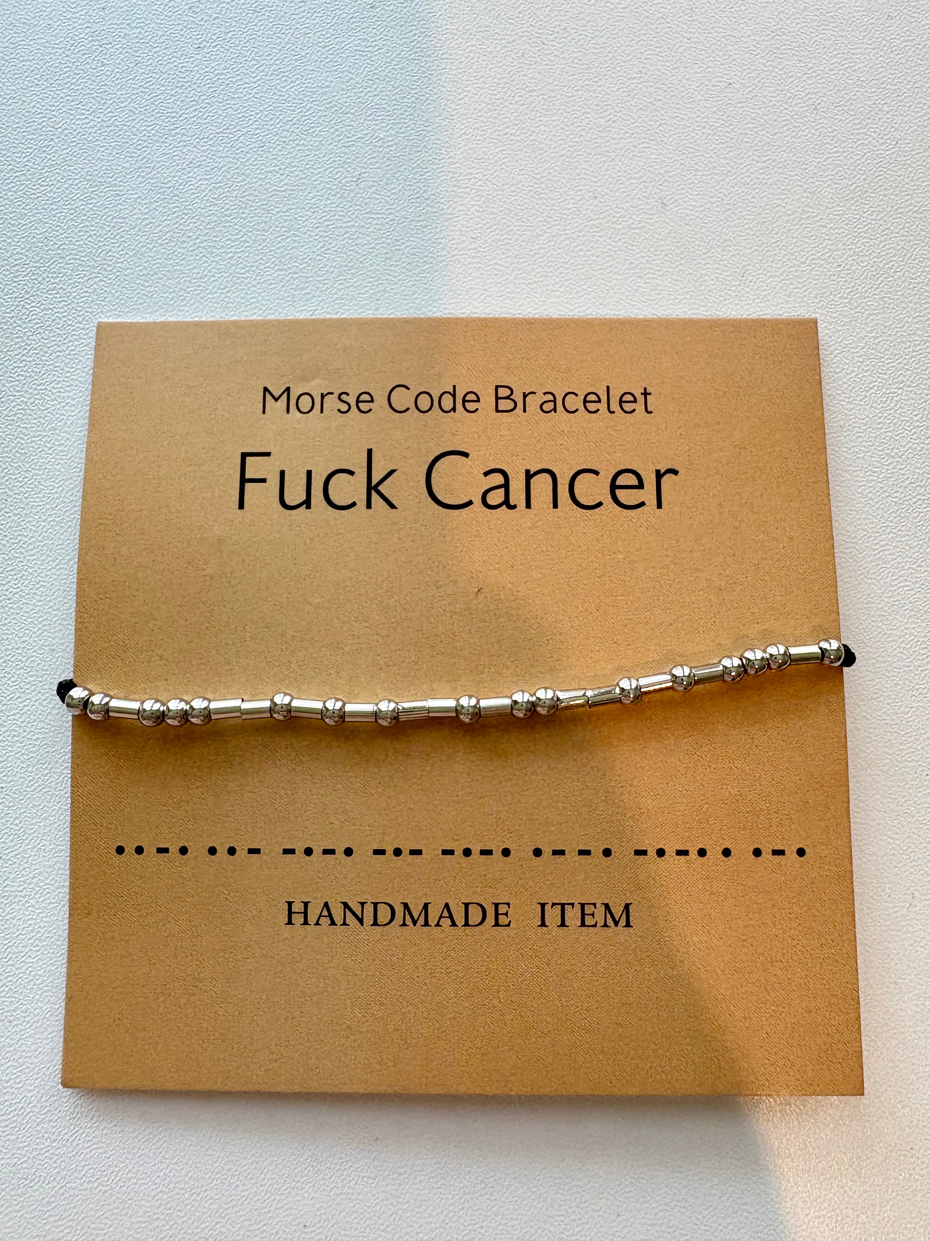 Morse Code Bracelet - Fuck Cancer