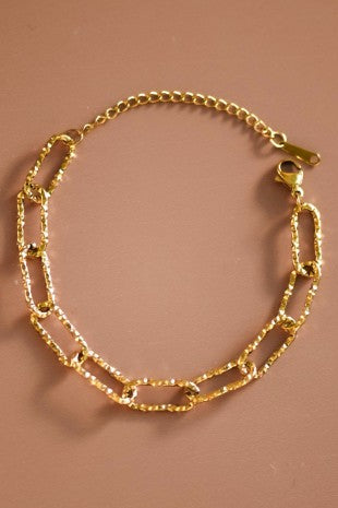 Gold Paperclip Link Bracelet